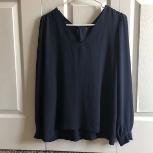 Long sleeve v neck blouse